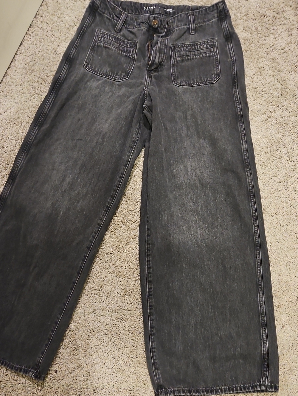 Old Navy Men's Washed Black Relaxed Straight Jeans